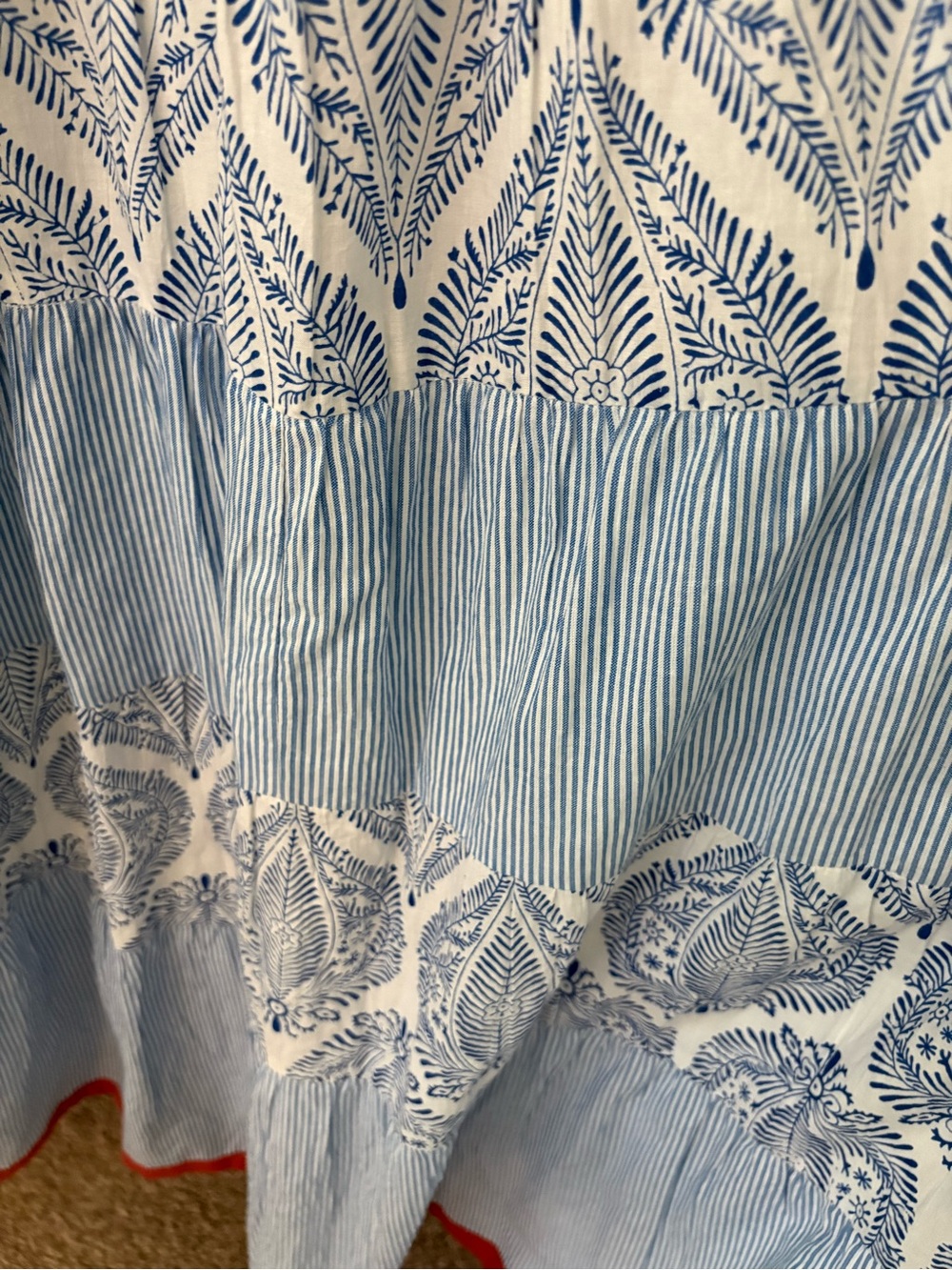 THML Tiered Smocked Cotton Midi Dress. Size Medium. - Picture 6 of 15